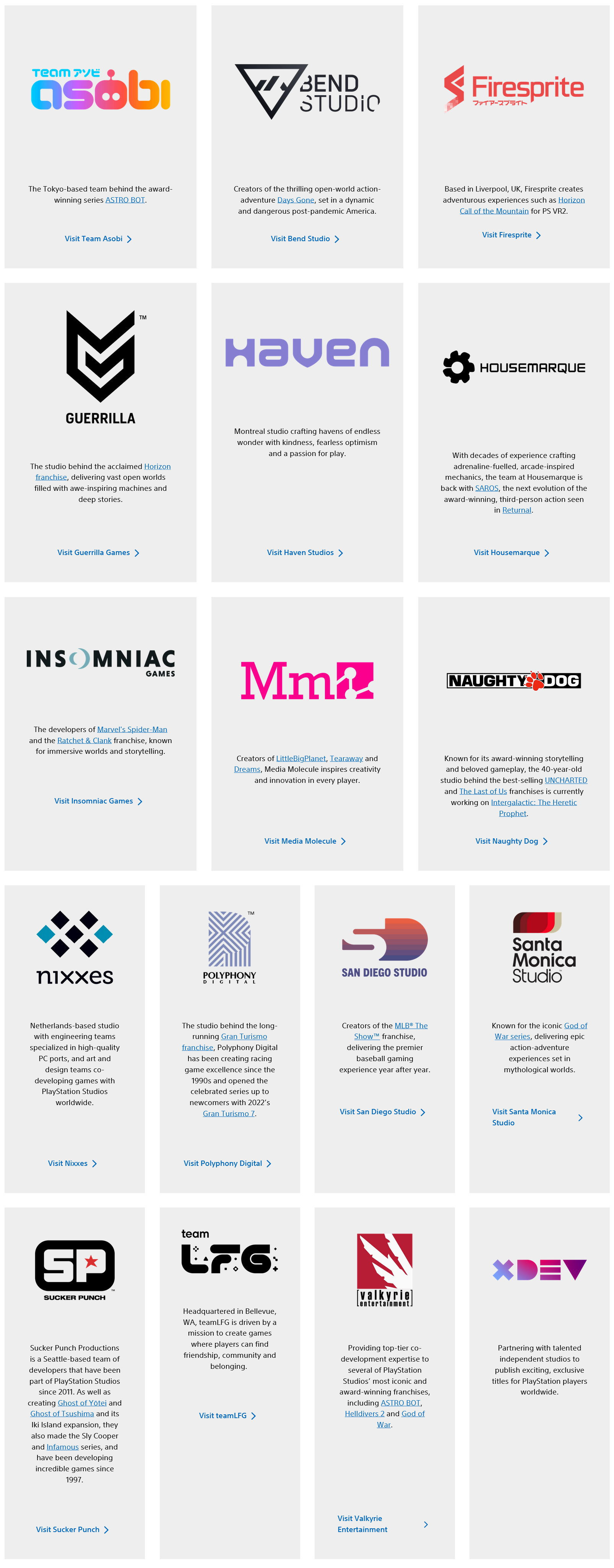 Sony впервые за долгое время обновила официальный сайт PlayStation Studios — Bluepoint Games и Demon's Souls больше не упоминаются